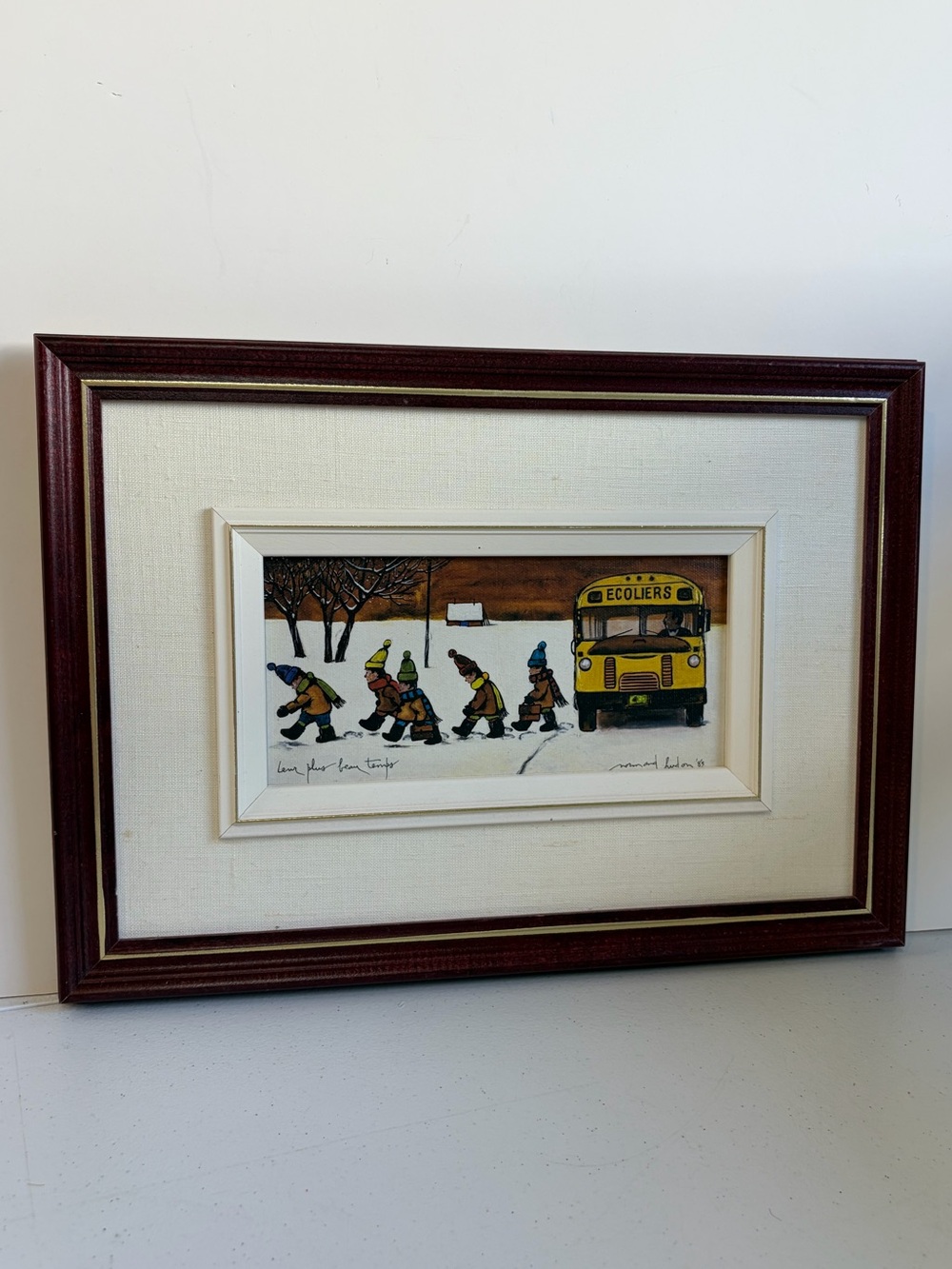 Normand Hudon Framed Wall Art Signed Print Leur Plus Beau Temps Signed Quebec